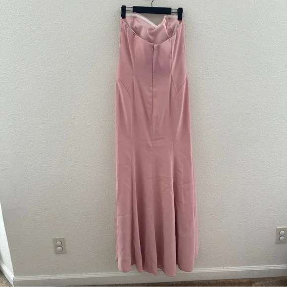 Dessy Group Strapless Gown Women Size 10 Rose Pink Sweetheart Mermaid Dress Prom - Picture 4 of 10